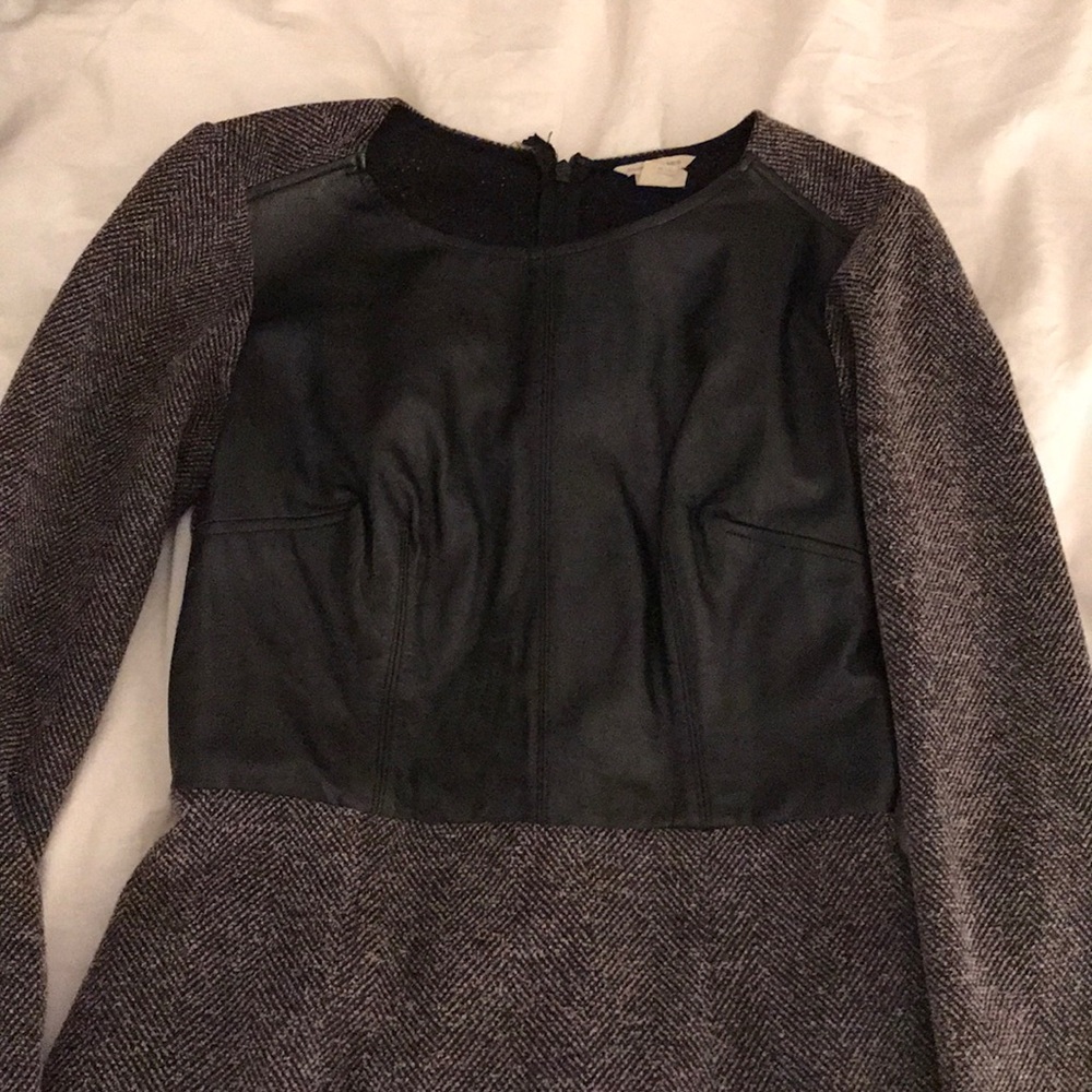 Club Monaco Wool and Leather Minidress